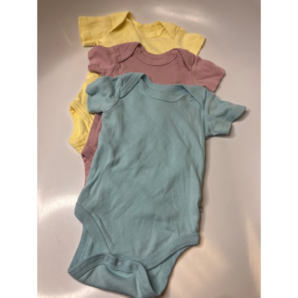 Honest Baby Bodysuit Set Kids 0-3 Months Pastel Multicolor Excellent Organic 3pk